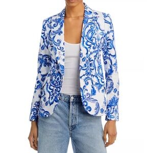 L’Agence Chamberlain Paisley Blue White Blazer NEW Size 0 XS | $625 MSRP